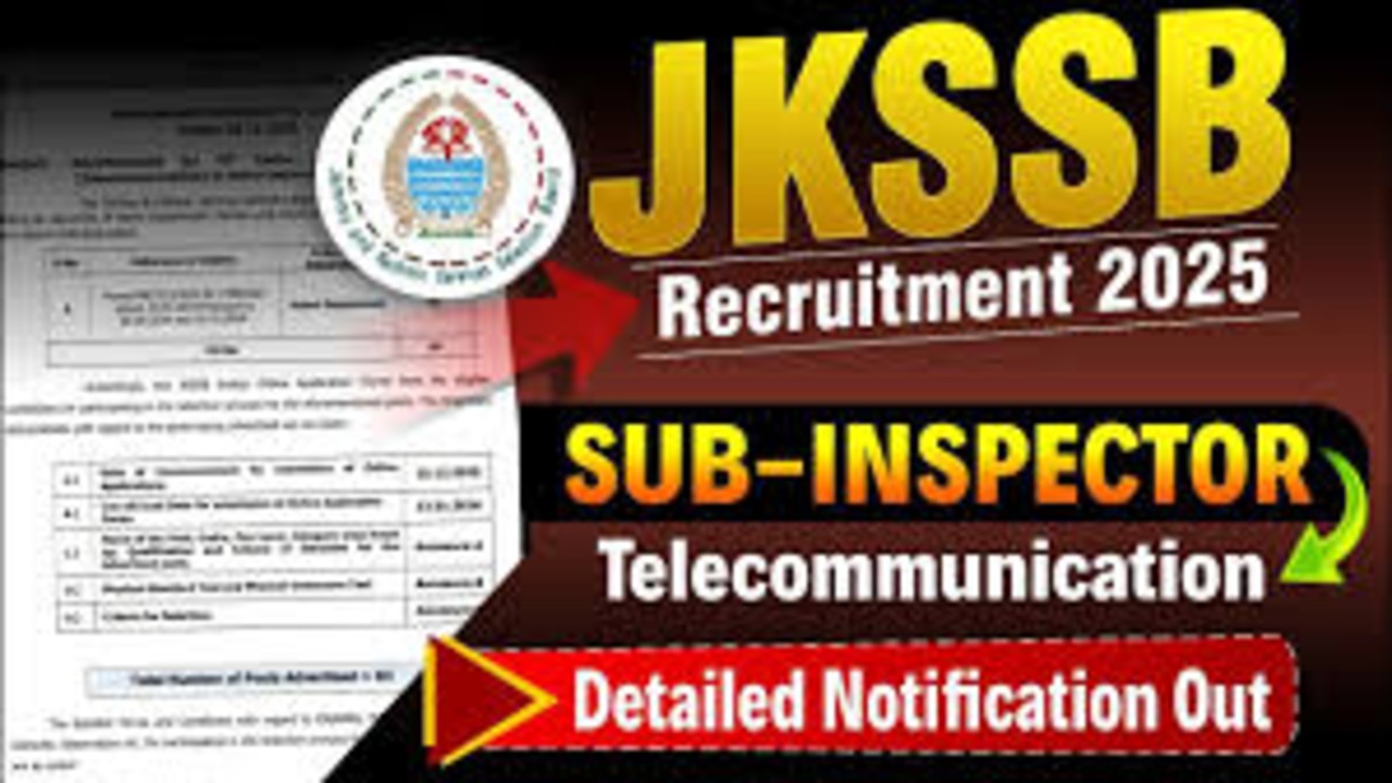 JK SI Telecommunication Recruitment 2025 Notification Out Apply Now
